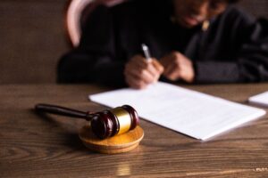 A gavel and a dcoument